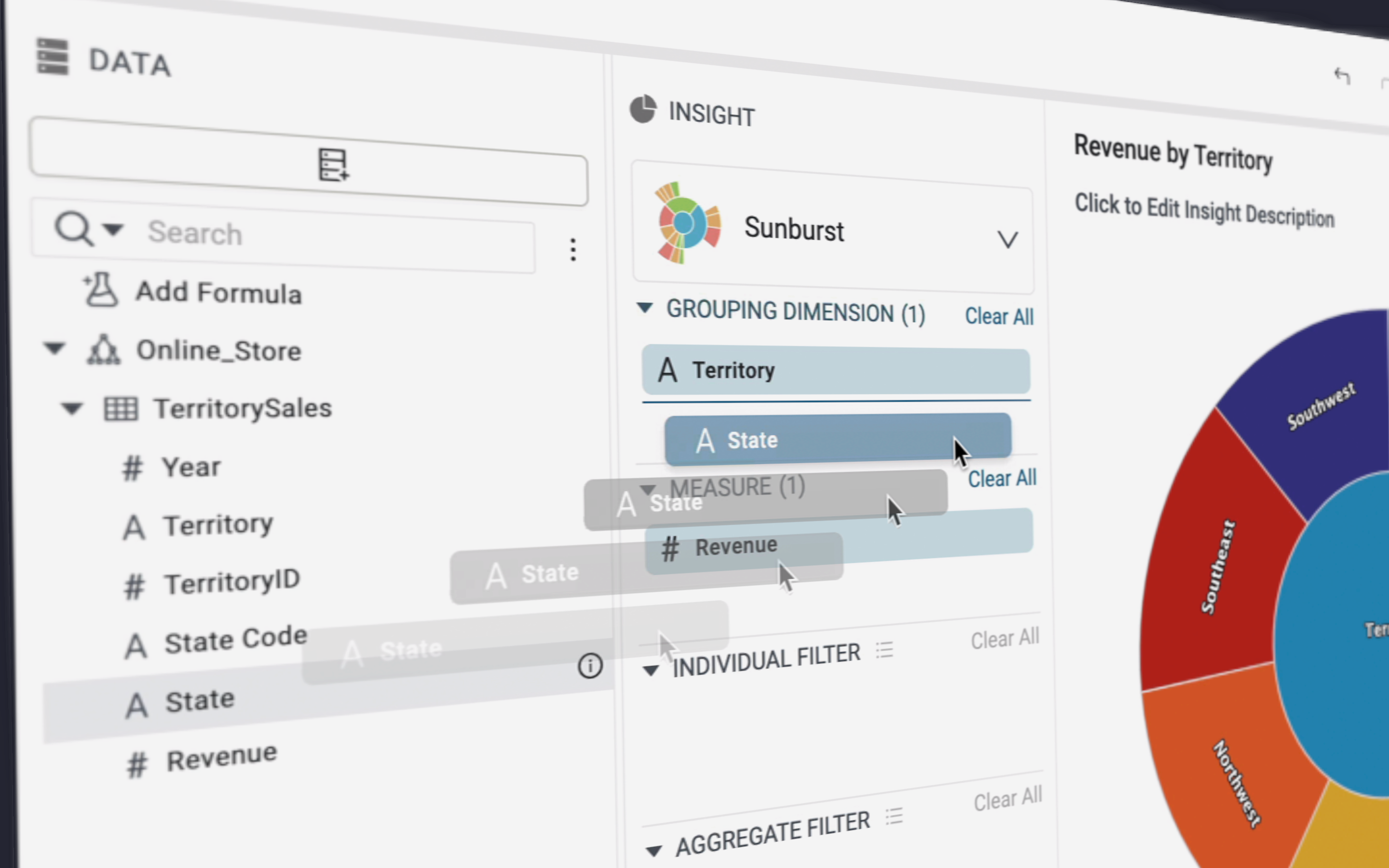 Screen shot of Incorta analyzer software.