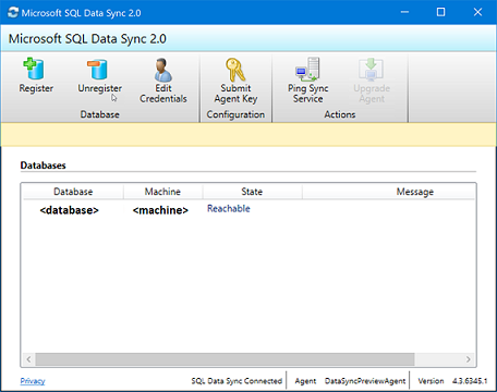 Screen shot of Sql Data Sync software.