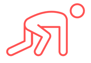 Icon of a runner in starting position