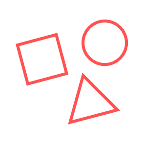 Icon of a square, circle and triangle