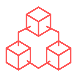 Icon of 3 connected cubes