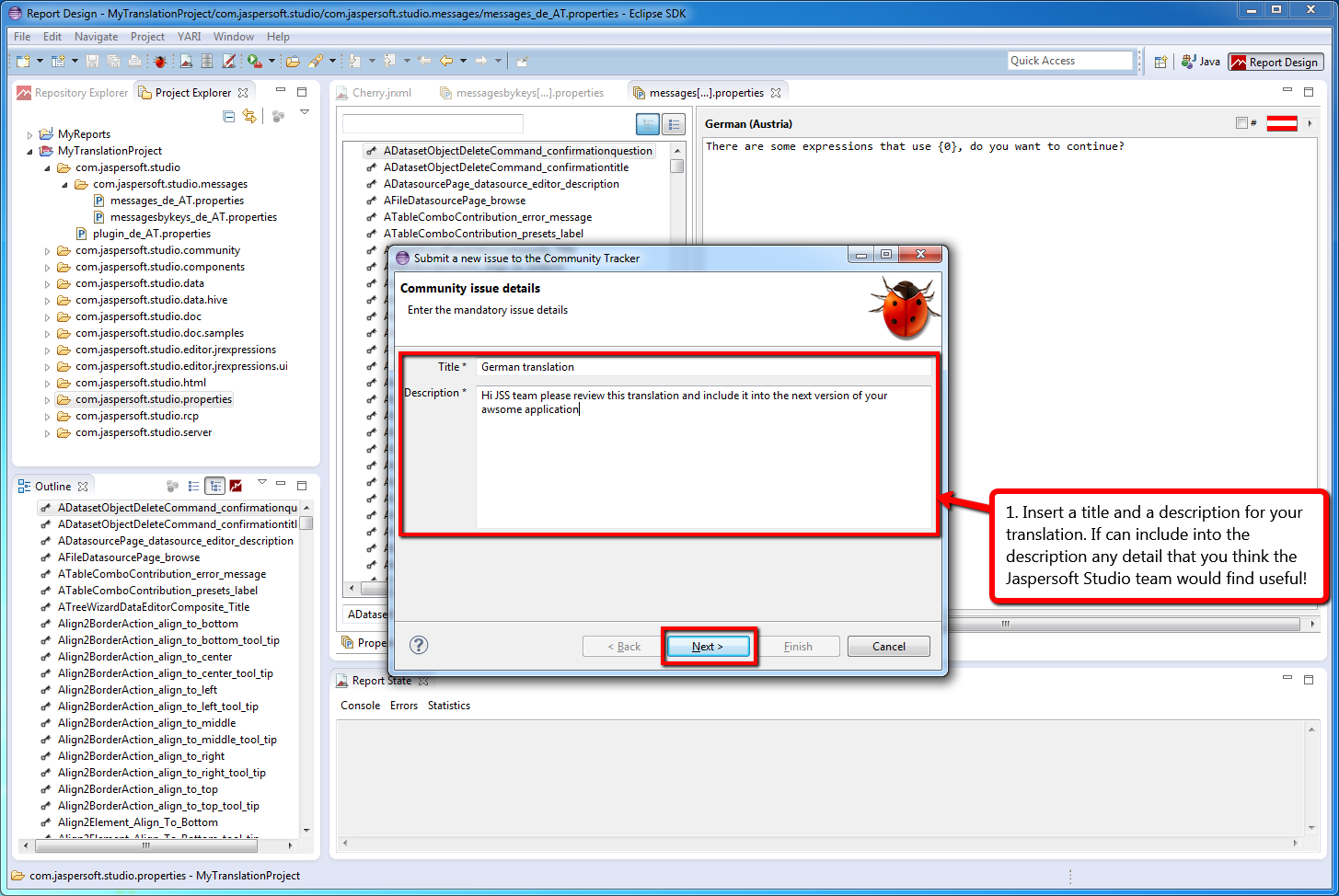 Screen shot of TIBCO Jaspersoft software.