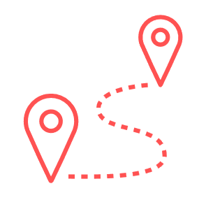 Icon represents the way between two locations